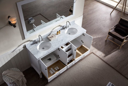 Ariel Cambridge 73 Double Sink Vanity Set in White