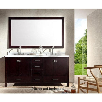 Ariel Cambridge 73" Modern Espresso Double Oval Sink Vanity