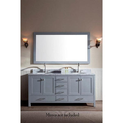 Ariel Cambridge 73" Modern Grey Double Oval Sink Vanity