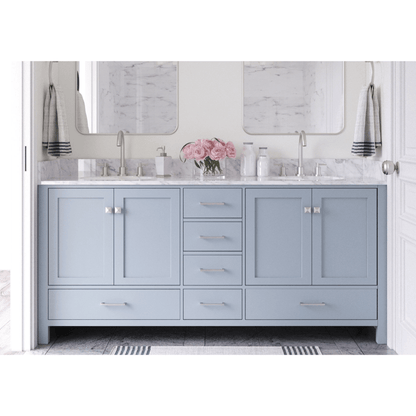 Ariel Cambridge 73" Modern Grey Double Oval Sink Vanity