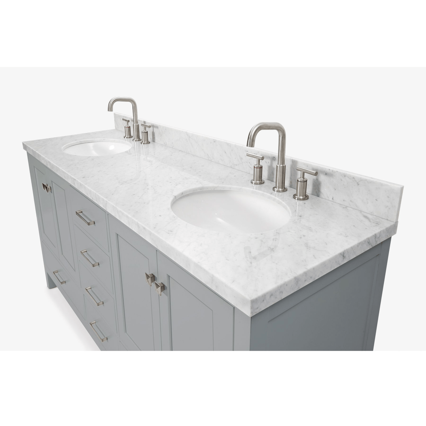 Ariel Cambridge 73" Modern Grey Double Oval Sink Vanity