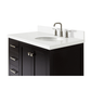 Ariel Cambridge Transitional Espresso 37" Right Offset Oval Sink Vanity w/ White Quartz Countertop