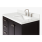 Ariel Cambridge Transitional Espresso 37" Right Offset Rectangle Sink Vanity w/ White Quartz Countertop