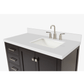 Ariel Cambridge Transitional Espresso 43" Right Offset Rectangle Sink Vanity w/ White Quartz Countertop