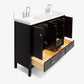Ariel Cambridge Transitional Espresso 73" Double Rectangle Sink Vanity w/ White Quartz Countertop
