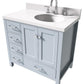 left offset oval sink vanity