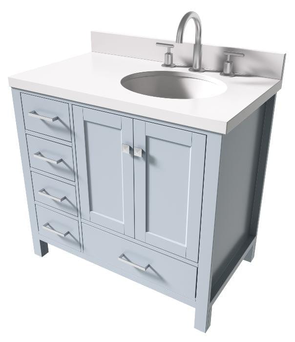 left offset oval sink vanity