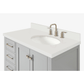 Ariel Cambridge Transitional Grey 37" Right Offset Oval Sink Vanity w/ White Quartz Countertop