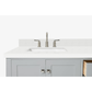 Ariel Cambridge Transitional Grey 43" Left Offset Rectangle Sink Vanity w/ White Quartz Countertop