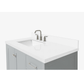 Ariel Cambridge Transitional Grey 43" Left Offset Rectangle Sink Vanity w/ White Quartz Countertop
