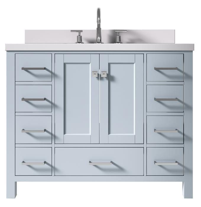 grey freestanding bathroom vanity