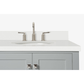 Ariel Cambridge Transitional Grey 43" Right Offset Oval Sink Vanity w/ White Quartz Countertop