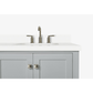 Ariel Cambridge Transitional Grey 43" Right Offset Rectangle Sink Vanity w/ White Quartz Countertop