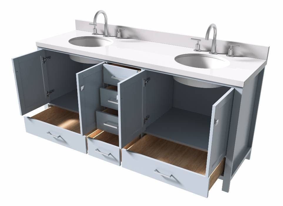 double sink bathroom vanity in grey