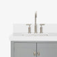 Ariel Cambridge Transitional Grey 73" Double Rectangle Sink Vanity w/ White Quartz Countertop