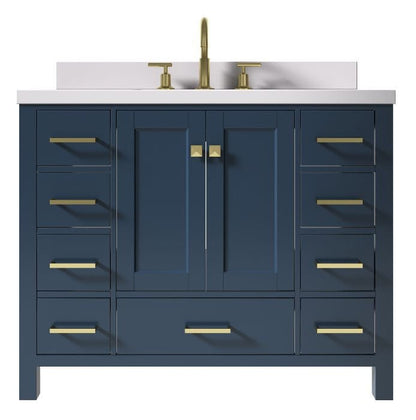 midnight blue bathroom vanity