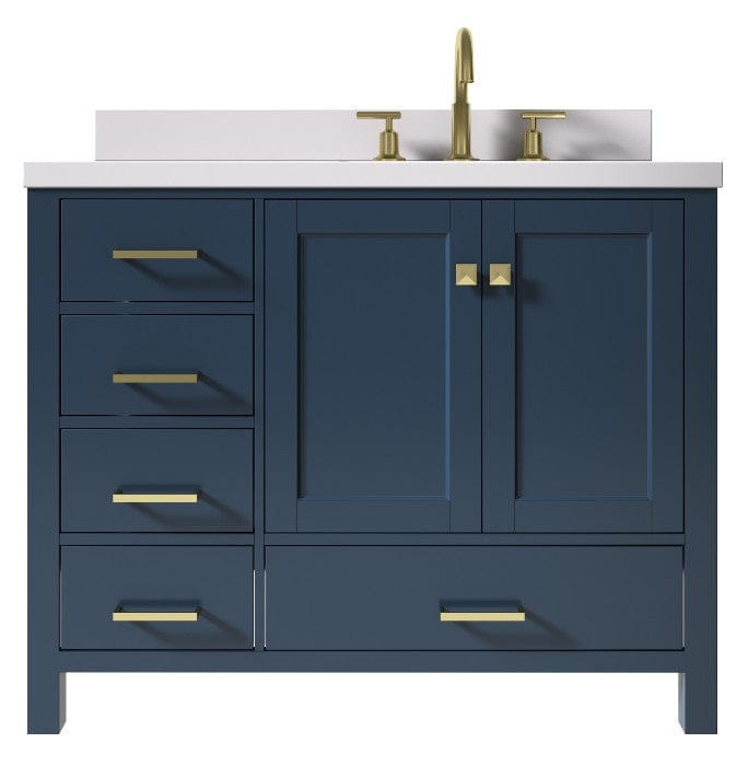 midnight blue bathroom vanity