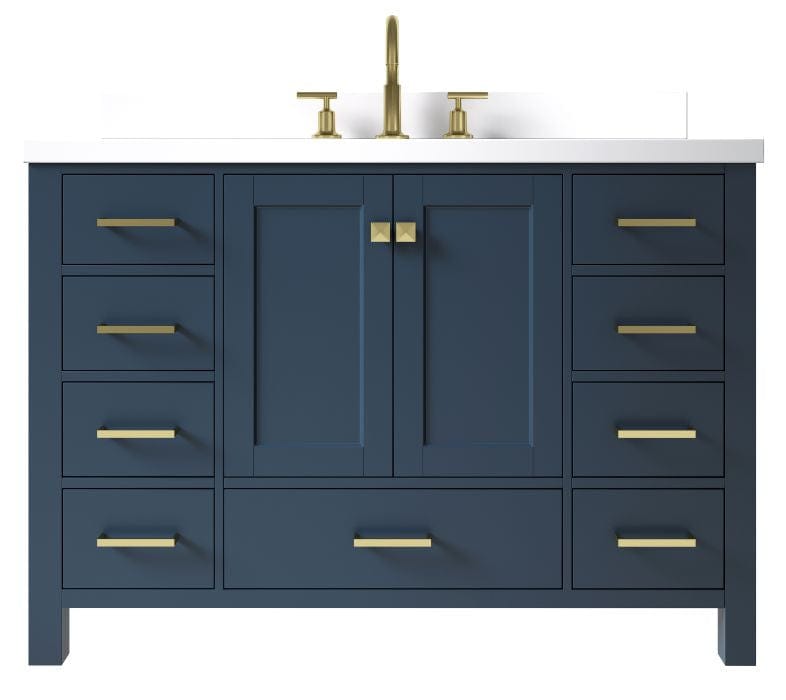 midnight blue bathroom vanity