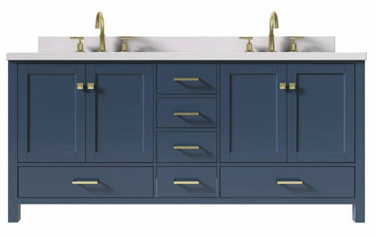 midnight blue double sink bathroom vanity