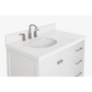 Ariel Cambridge Transitional White 37" Left Offset Oval Sink Vanity w/ White Quartz Countertop