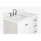 Ariel Cambridge Transitional White 37" Left Offset Rectangle Sink Vanity w/ White Quartz Countertop