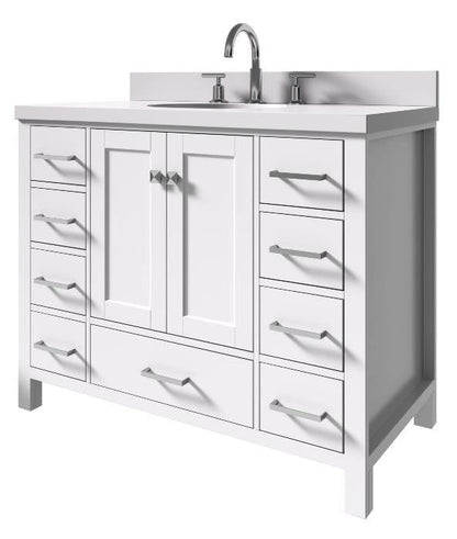 43 inch white bathroom vanity