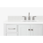 Ariel Cambridge Transitional White 43" Oval Sink Vanity w/ White Quartz Countertop