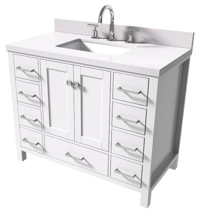 rectangle sink white bathroom vanity