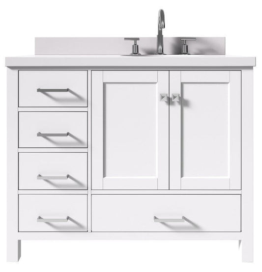 white 43 inch bathroom vanity