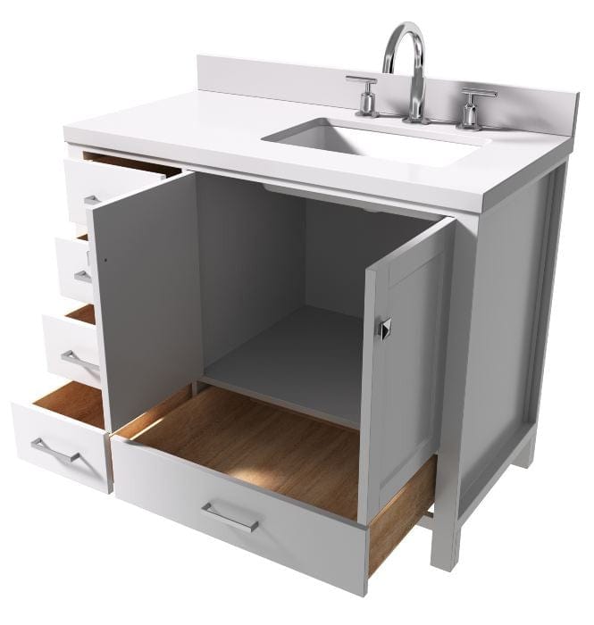 ariel modern white bathroom vanity