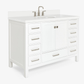 Ariel Cambridge Transitional White 49" Oval Sink Vanity w/ White Quartz Countertop