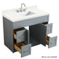 Ariel Hamlet 43" Modern Grey Single Rectangle Sink Vanity