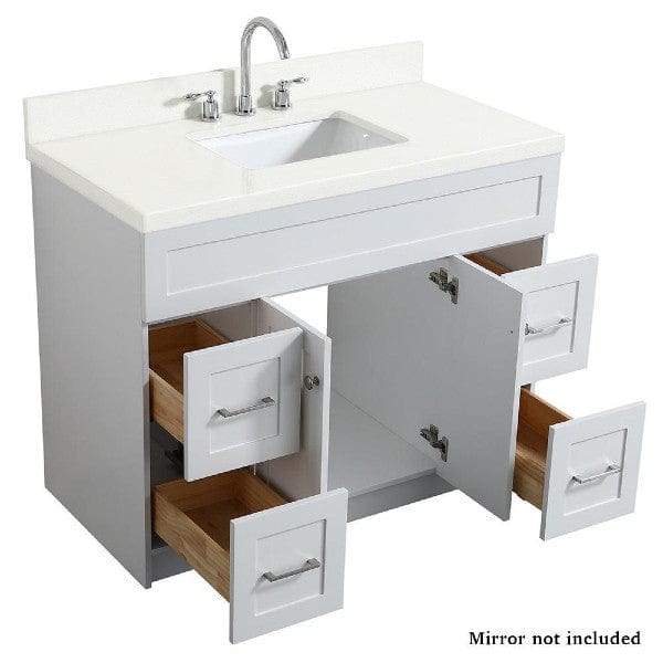 Ariel Hamlet 43" Modern White Single Rectangle Sink Vanity