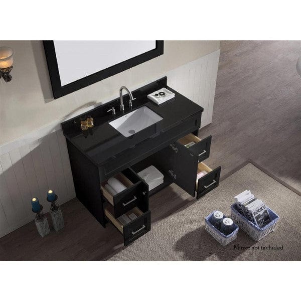 Ariel Hamlet 49" Modern Black Single Rectangle Sink Vanity