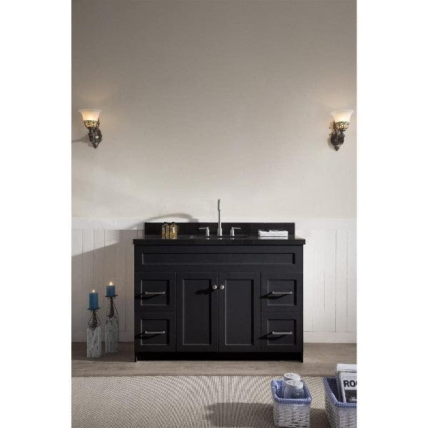 Ariel Hamlet 49" Modern Black Single Rectangle Sink Vanity