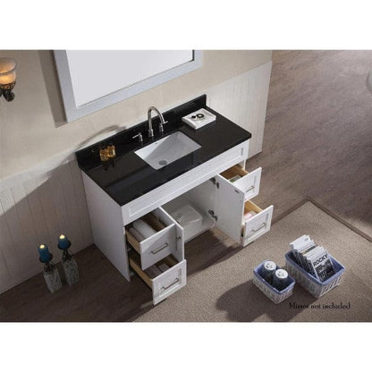 Ariel Hamlet 49" Modern White Single Rectangle Sink Vanity