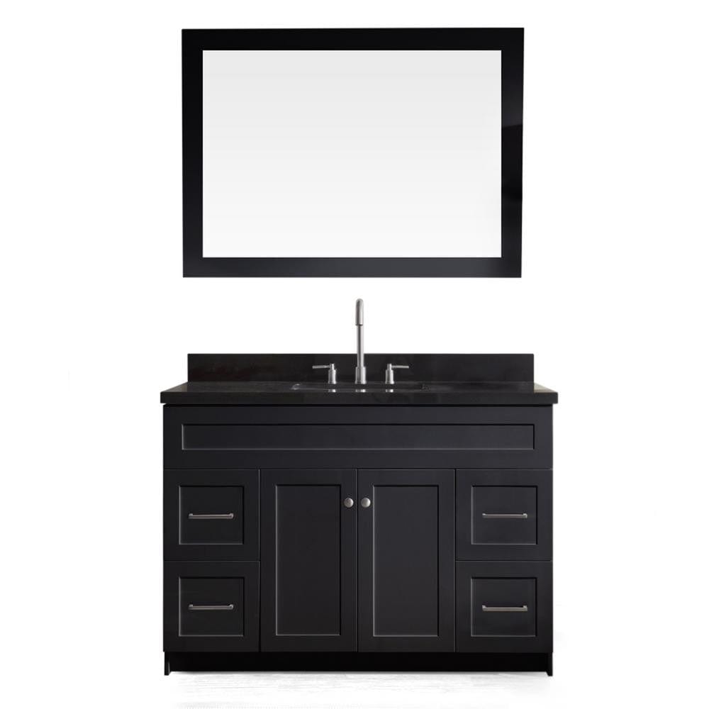 ARIEL Hamlet 49" Single Sink Vanity Set with Absolute Black Granite Countertop in Black (F049S-AB-BLK)