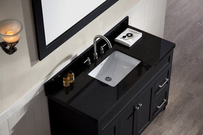 Ariel Hamlet 49 Single Sink Vanity Set with Absolute Black Granite Countertop in Black