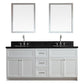 ARIEL Hamlet 73" Double Sink Vanity Set with Absolute Black Granite Countertop in White (F073D-AB-WHT)