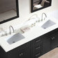 Ariel Hamlet 73 Double Sink Vanity Set with White Quartz Countertop in Black