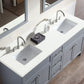 Ariel Hamlet 73 Double Sink Vanity Set with White Quartz Countertop in Grey