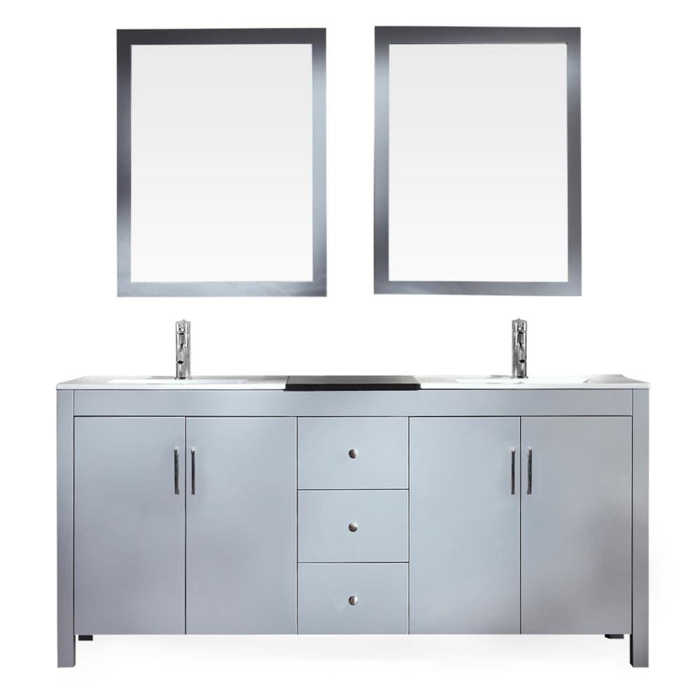 ARIEL Hanson 72" Double Sink Vanity Set in Grey (K072D-GRY)