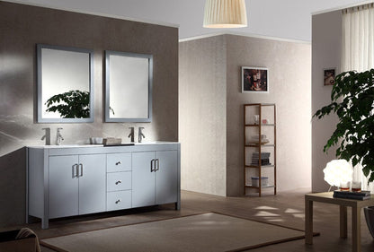 Ariel Hanson 72 Double Sink Vanity Set in Grey