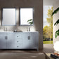 Ariel Hanson 72 Double Sink Vanity Set in Grey