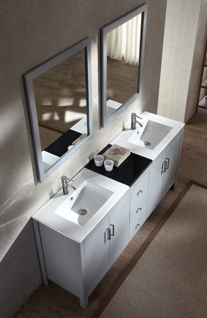 Ariel Hanson 72 Double Sink Vanity Set in Grey