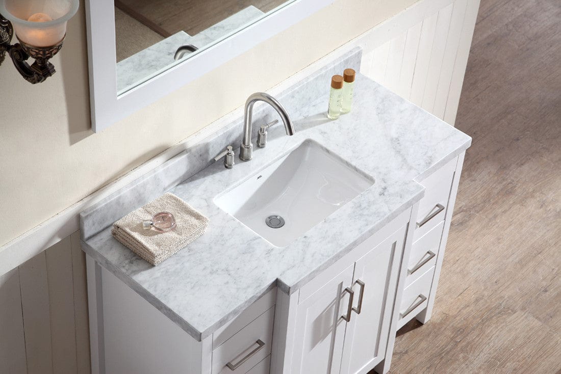 Ariel Hollandale 49 Single Sink Vanity Set in White