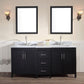 Ariel Hollandale 73 Double Sink Vanity Set in Black