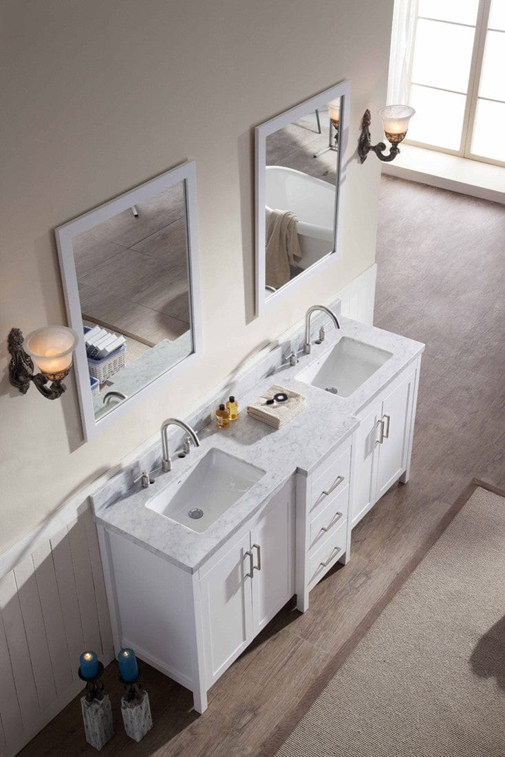 Ariel Hollandale 73 Double Sink Vanity Set in White