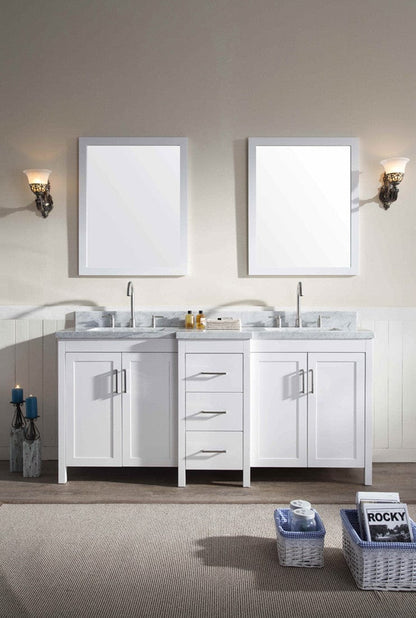 Ariel Hollandale 73 Double Sink Vanity Set in White