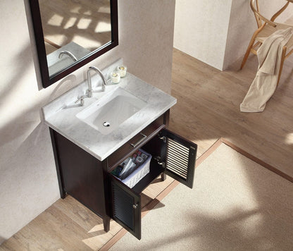 Ariel Kensington 31 Single Sink Vanity Set in Espresso